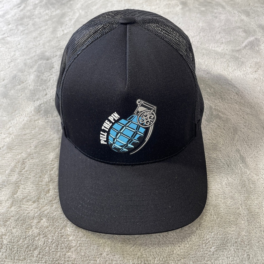 G/FORE Golf Trucker Hat Cap Mens Pull The Pin Grenade Black Fore Play Snapback